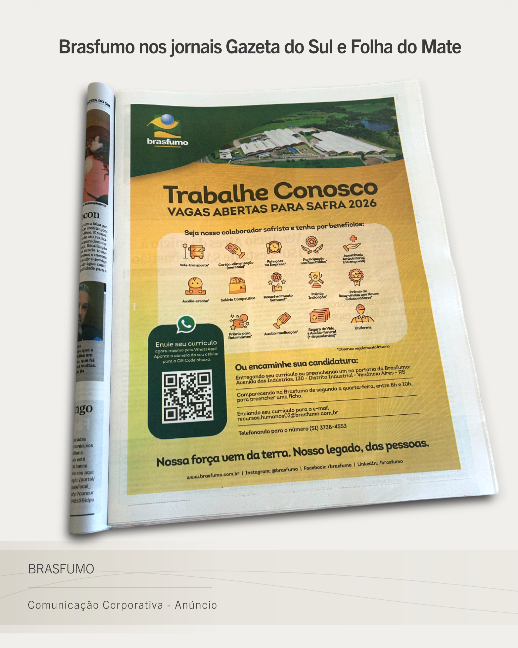 Brasfumo nos jornais Gazeta do Sul e Folha do Mate