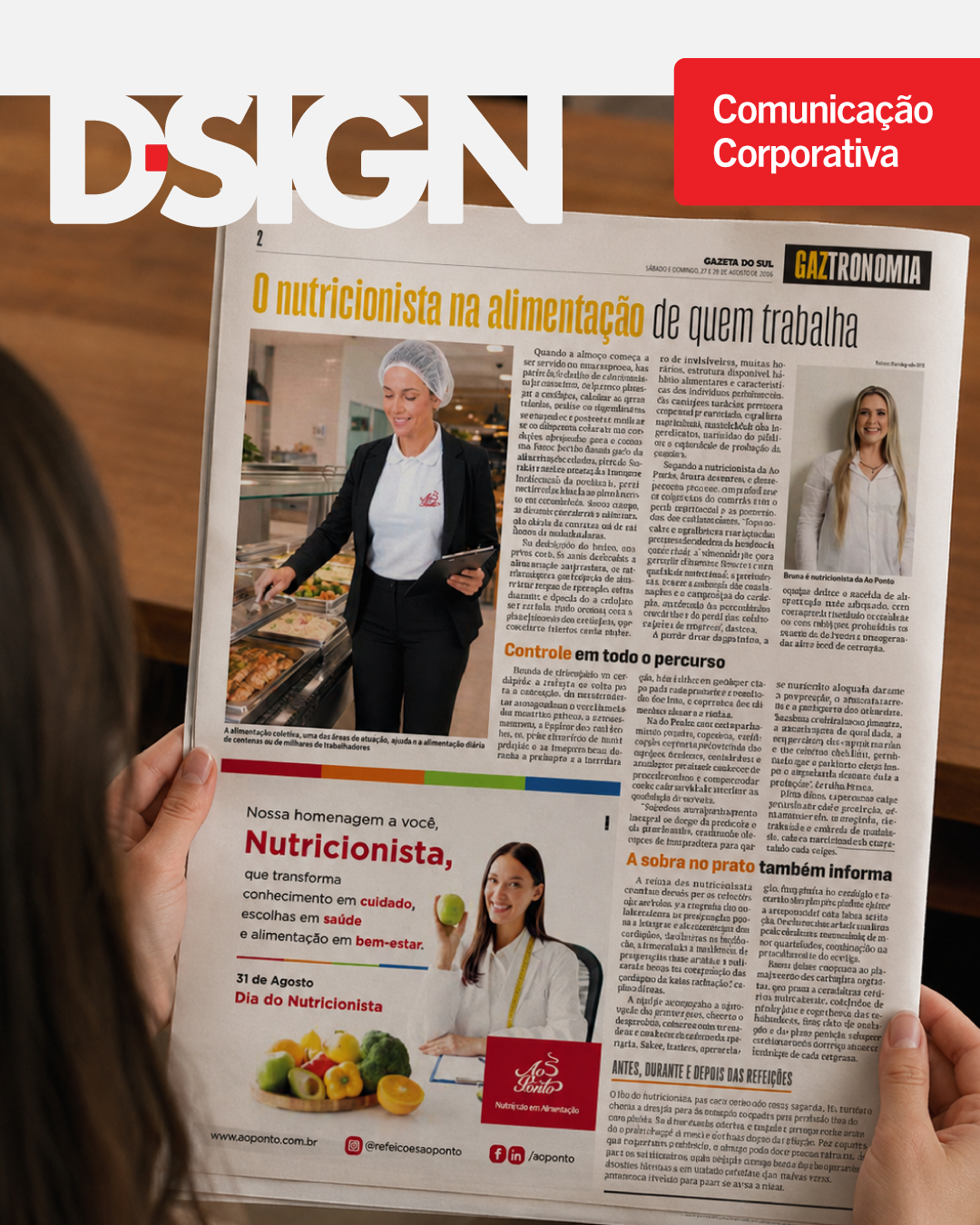 Comunicação Corporativa | Refeições Ao Ponto no caderno Gaztronomia